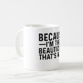 Omdat ik de schoonheidsspecialiste ben koffiemok (Voorkant links)
