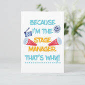 Omdat ik de Stage Manager theaterbioscoopcadeau be Kaart (Staand voorkant)