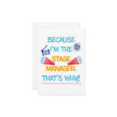 Omdat ik de Stage Manager theaterbioscoopcadeau be Kaart (Voorkant / Achterkant in situ)