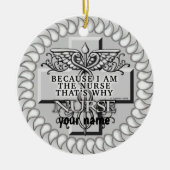 Omdat ik de verpleegster ben keramisch ornament (Voorkant)