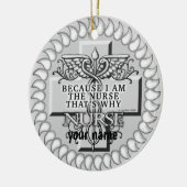 Omdat ik de verpleegster ben keramisch ornament (Links)