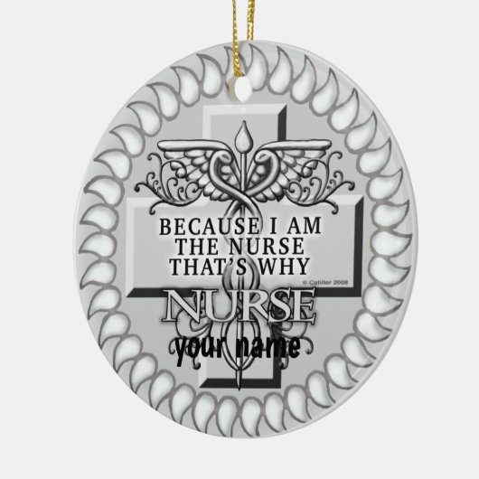 Omdat ik de verpleegster ben keramisch ornament (Links)