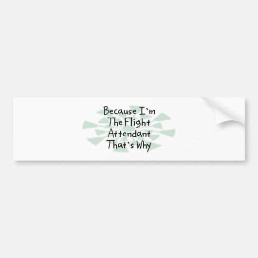 Omdat ik de vluchtbegeleider ben bumpersticker (Voorkant)