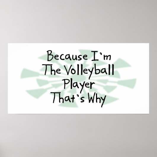 Omdat ik de Volleybalspeler ben Poster (Voorkant)