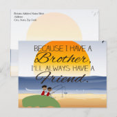 Omdat ik een broer heb, heb ik altijd een vriend. briefkaart (Voorkant / Achterkant)