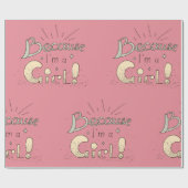 Omdat ik een feministisch meisje ben cadeaupapier (Vlak)