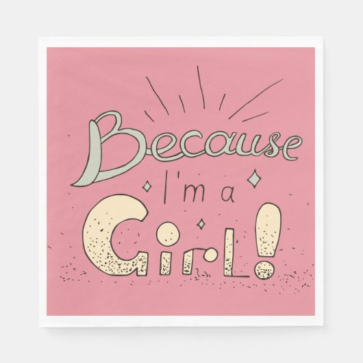 Omdat ik een feministisch meisje ben servet (Voorkant)