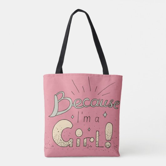 Omdat ik een feministisch meisje ben tote bag (Achterkant)