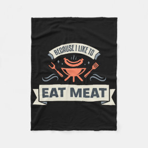 Omdat ik graag vlees eet in het grillen van vlees fleece deken