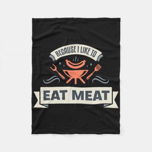Omdat ik graag vlees eet in het grillen van vlees fleece deken (Voorkant)