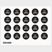 Omdat ik graag vlees eet in het grillen van vlees  ronde sticker (Vel)