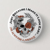 Omdat ik het makkelijk maak... suikerschedel. ronde button 5,7 cm (Voorkant)