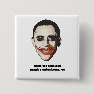 Omdat ik ook in puppies en eenhoorns geloof vierkante button 5,1 cm