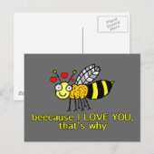 Omdat ik van je hou briefkaart (Voorkant / Achterkant)