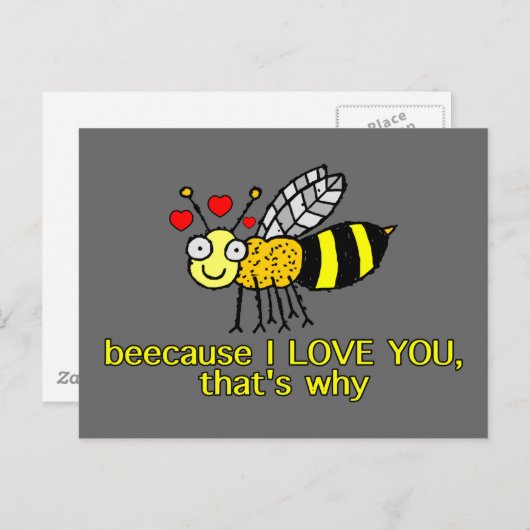 Omdat ik van je hou briefkaart (Voorkant / Achterkant)