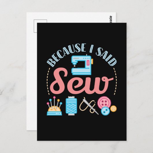 Omdat ik zei dat ik de Seamstress van de Sew Cute  Briefkaart (Voorkant / Achterkant)