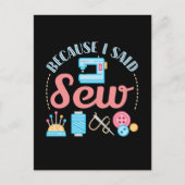 Omdat ik zei dat ik de Seamstress van de Sew Cute  Briefkaart (Voorkant)