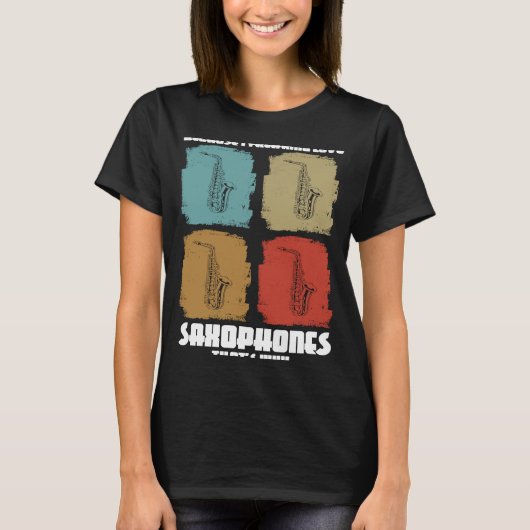 omdat ik zo gek ben op saxofonie t-shirt (Voorkant)