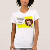 Omdat ik zo'n stripboek-T-Shirt zei
