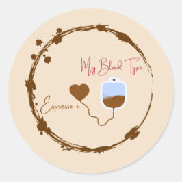 Omdat je 90% espresso bent en dat weet iedereen. ronde sticker