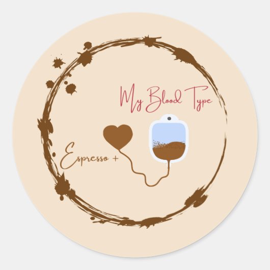 Omdat je 90% espresso bent en dat weet iedereen. ronde sticker (Voorkant)