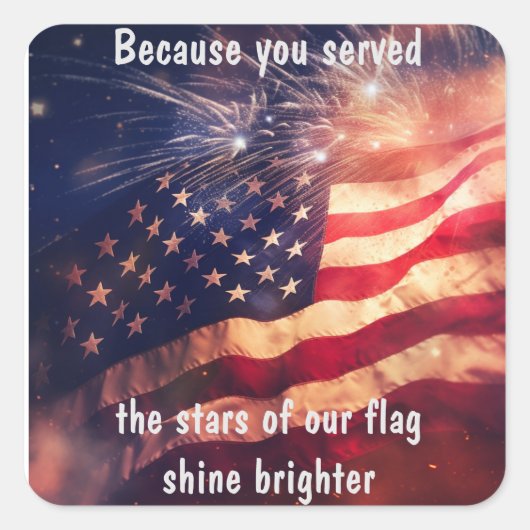 Omdat je diende vierkante sticker (Voorkant)