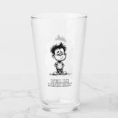 Omdat je dom bent – ironische statement-motiv glas (Voorkant)