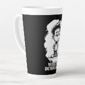 Omdat je dom bent – ironische statement-motiv latte mok (Linkerhoek)