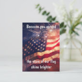 Omdat je hebt gediend  briefkaart (Staand voorkant)