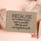 Omdat je mijn leven ophelderde BRIDESMAID CARD Kaart