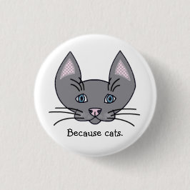 Omdat katten. Knoop Ronde Button 3,2 Cm