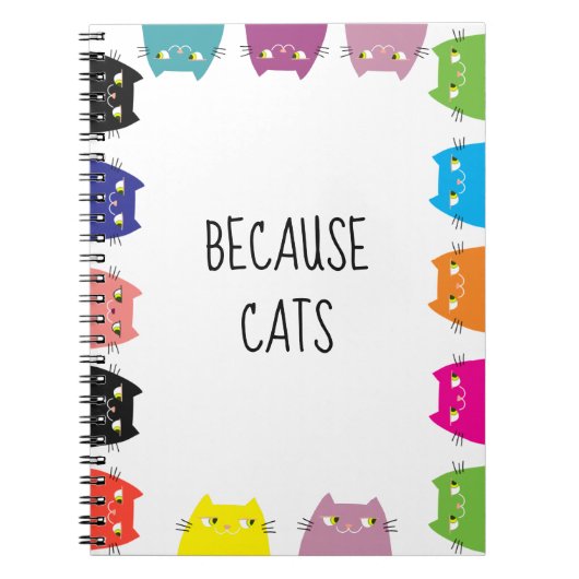 Omdat katten notitieboek grappig kleurrijk (Voorkant)