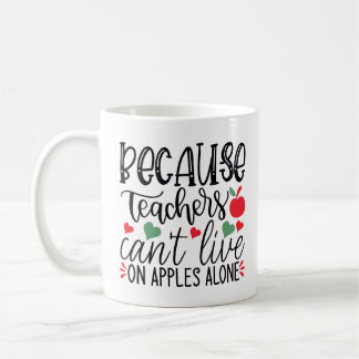 Omdat leraren niet alleen op appels kunnen leven koffiemok