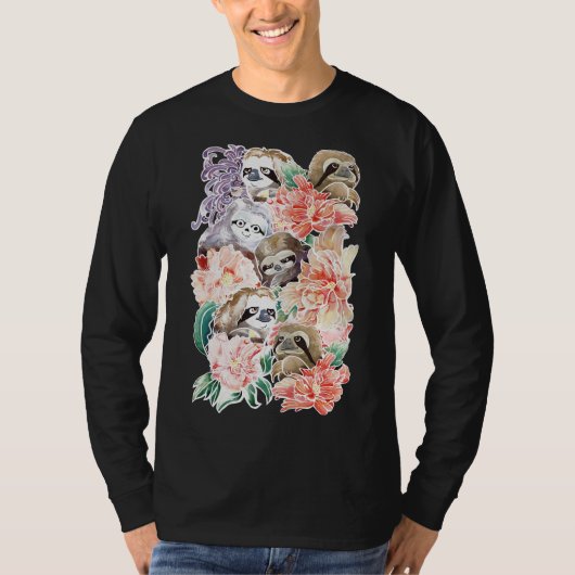Omdat luiaards waterkleur t-shirt (Voorkant)