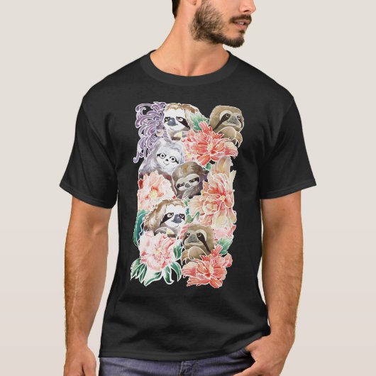 Omdat luiaards waterkleur t-shirt (Voorkant)