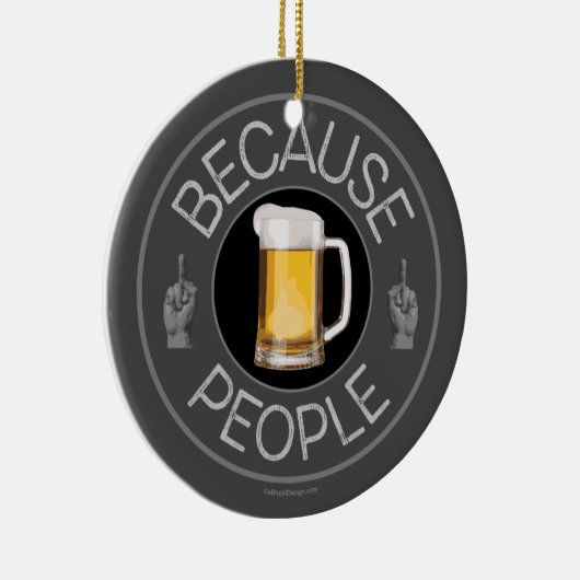 Omdat mensen (bier) keramisch ornament (Rechts)