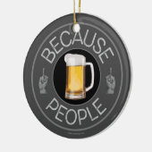 Omdat mensen (bier) keramisch ornament (Links)