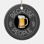 Omdat mensen (bier) keramisch ornament (Achterkant)