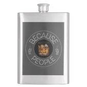 Omdat Mensen (whiskey) Flask Flacon (Voorkant)