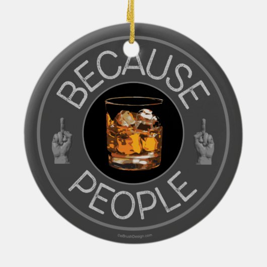 Omdat mensen (whisky) keramisch ornament (Achterkant)