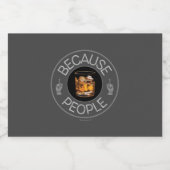 Omdat mensen (whisky) likeurfles etiket (Enkel label)