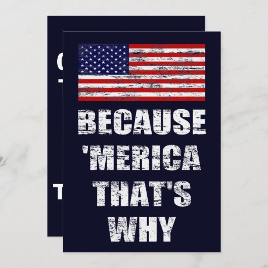 Omdat 'MERICA' dat is waarom patriottische partij  Kaart (Voorkant / Achterkant)