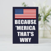 Omdat 'MERICA' dat is waarom patriottische partij  Kaart (Staand voorkant)