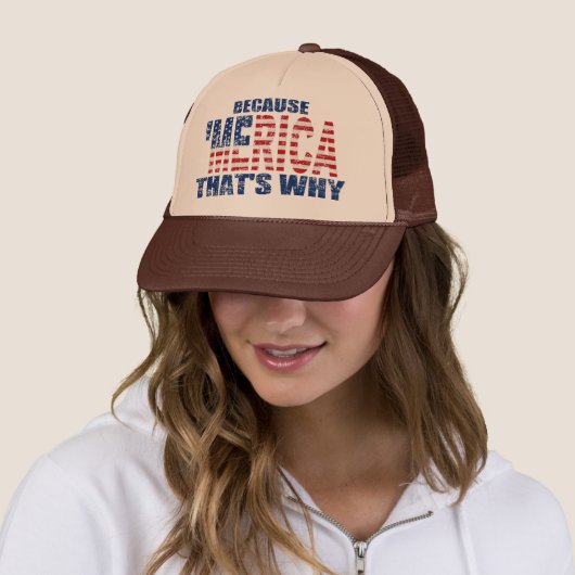 OMDAT MERICA DAT IS WAAROM Trucker Hat Pet (In situ)