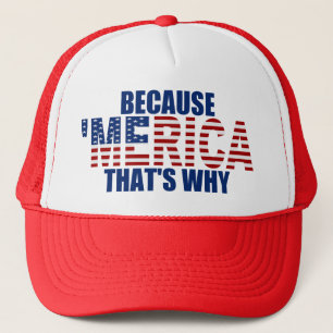 OMDAT 'MERICA DIE WAAROM DWANGER Hat (rood/blauw)  Trucker Pet