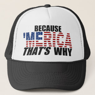 OMDAT 'MERICA DIE WAAROM Teller Hat (zwart) IS Trucker Pet