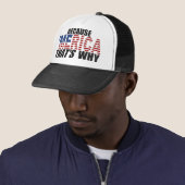 OMDAT 'MERICA DIE WAAROM Teller Hat (zwart) IS Trucker Pet (In situ)