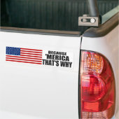 OMDAT 'MERICA' WAAROM Bumpersticker IS (Op Truck)