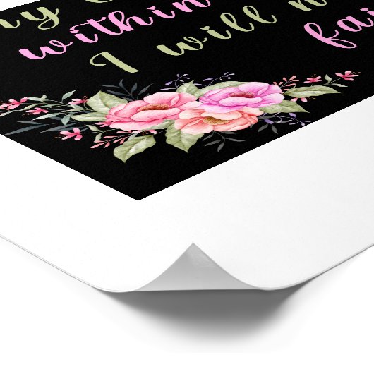 "Omdat mijn God in mij is" Black Wall Poster (Hoek)