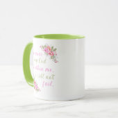 "Omdat mijn God in mij is" Floral Mok (Voorkant links)